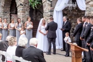 Ceremony draping in Queen's Courtyard | Darrell Christie Photography