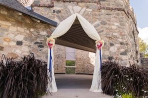 Ceremony draping in Knight's Courtyard | Tatum Photo and Design