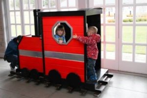Kids Playing Holiday Train Display | Paxton Photography