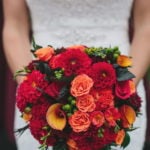 Pop of Color Bridal Bouquet Castle Farms Wedding