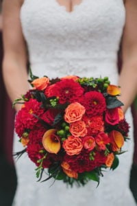 Pop of Color Bridal Bouquet Castle Farms Wedding