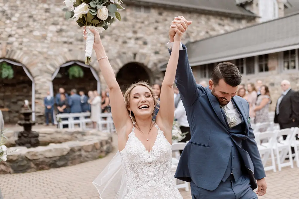 Couple Celebrating Getting Married at Castle Farms