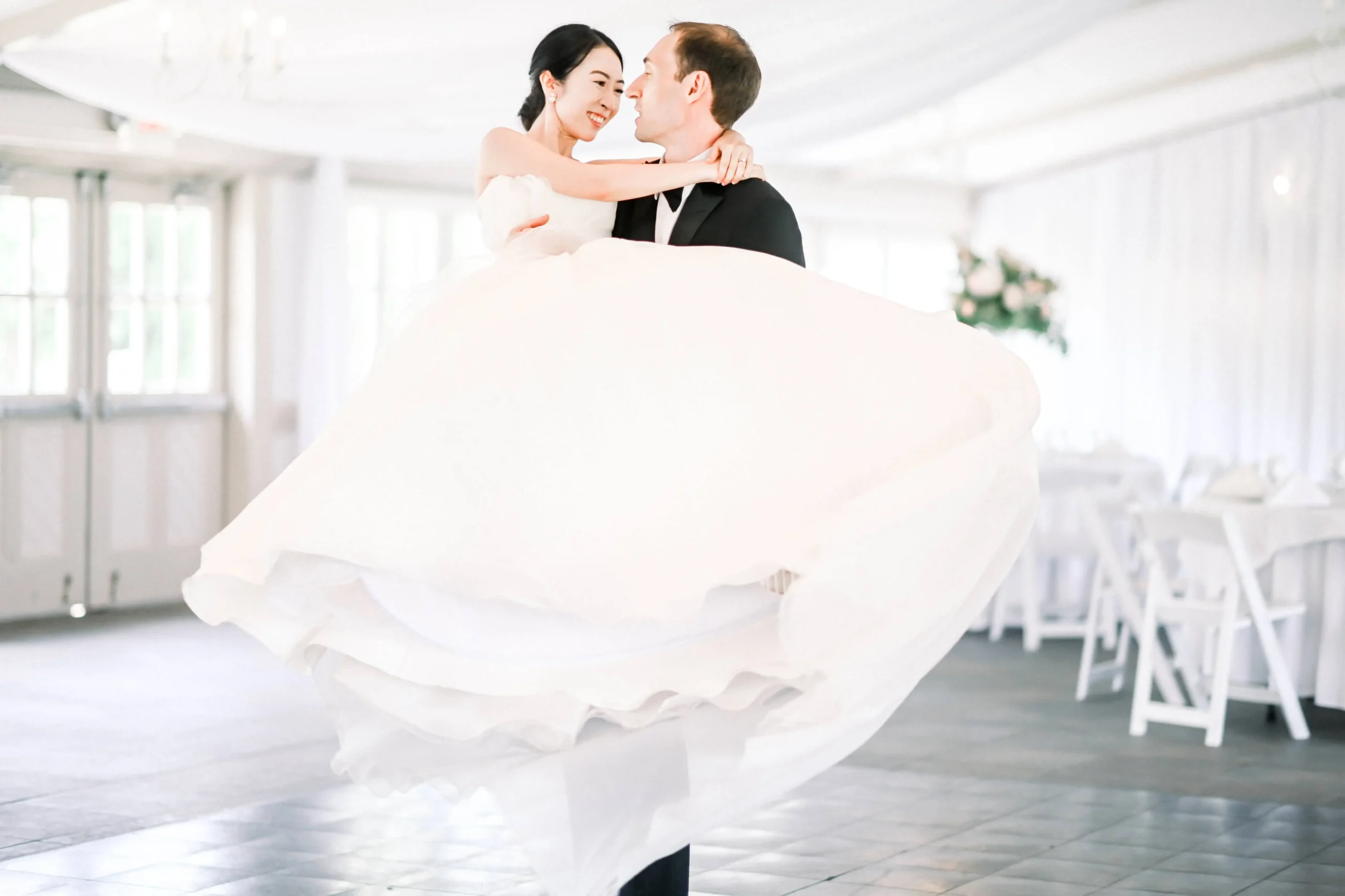 Bride and Groom Dancing by Lux Light Photography