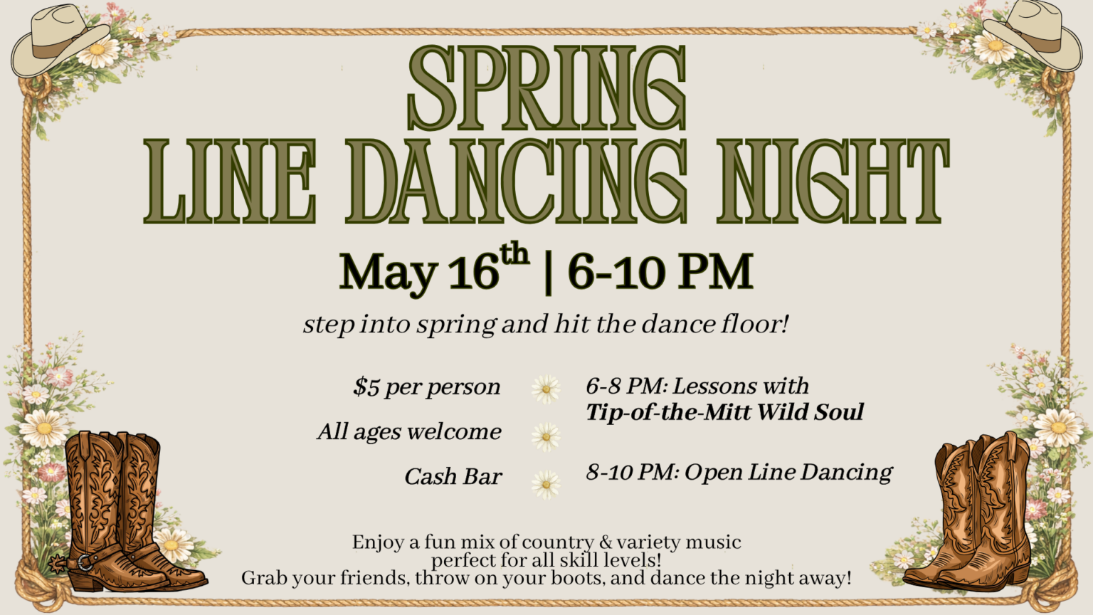 Spring Line Dancing Night - Castle Farms