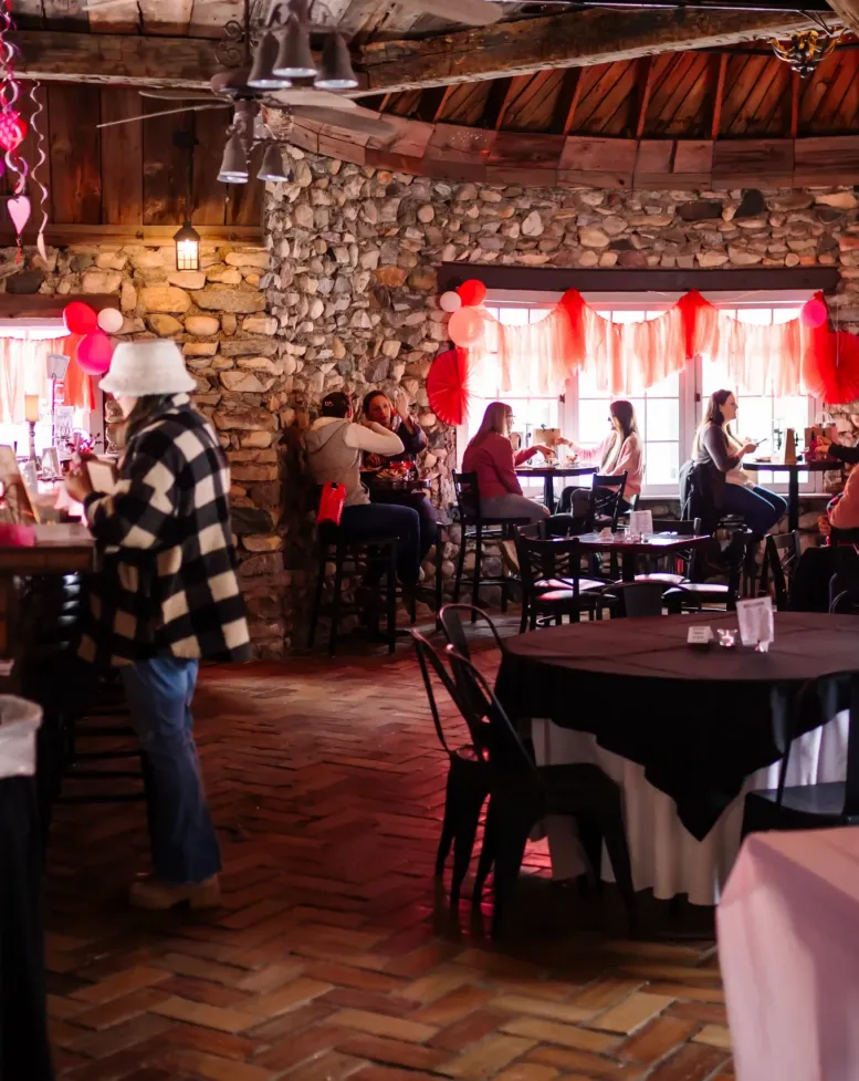 A Valentines Day party at the tavern in Castle Farms.