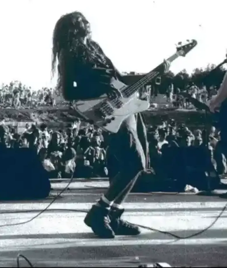 An electric guitarist plays for an audience at Castle Farms.